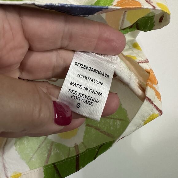 Avara Sidney Top S Zip Back Puff Short Sleeve Summer Trendy Crop Floral NEW - Picture 5 of 9